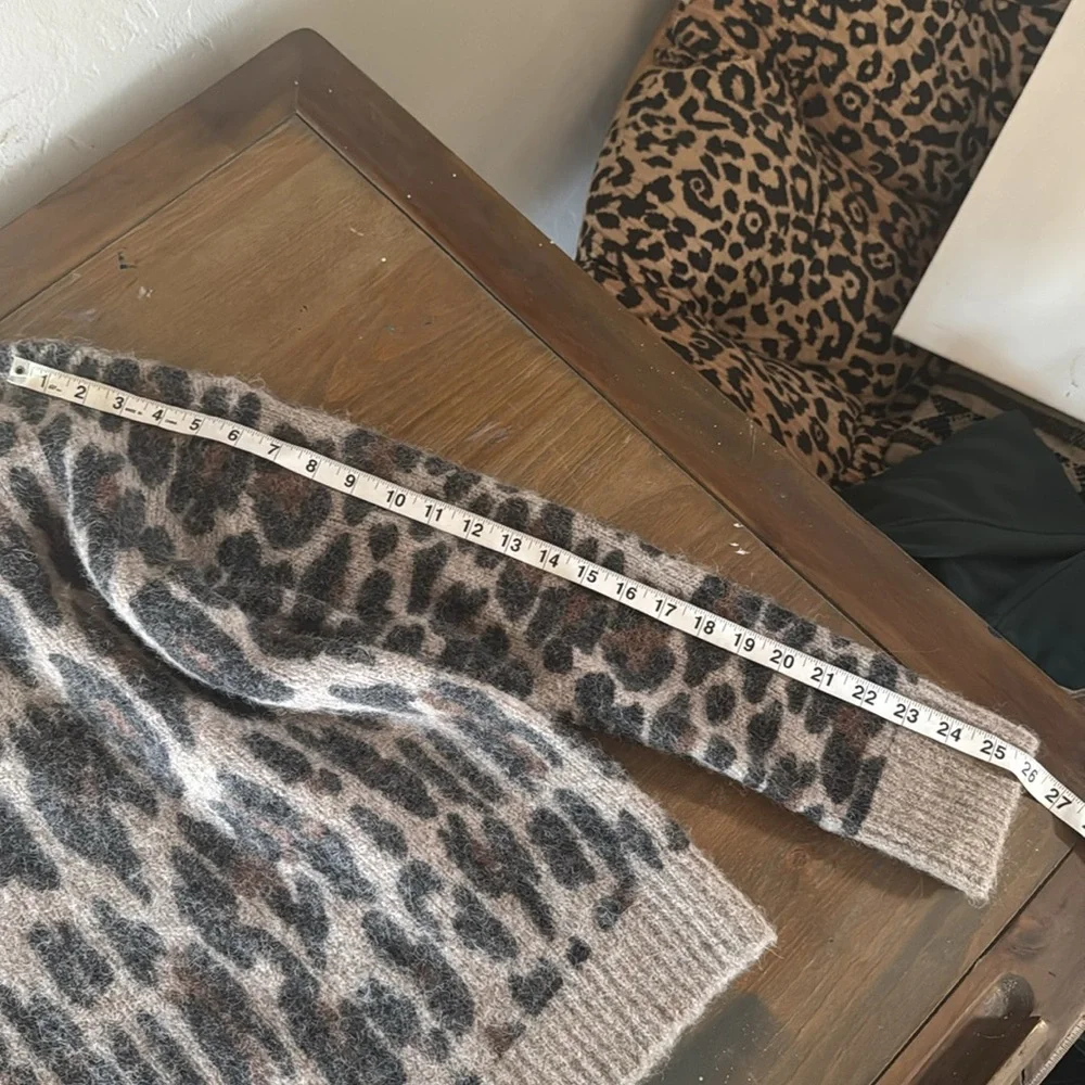 Rails Wool Leopard Print Crew Neck Sweater M - Picture 5 of 6